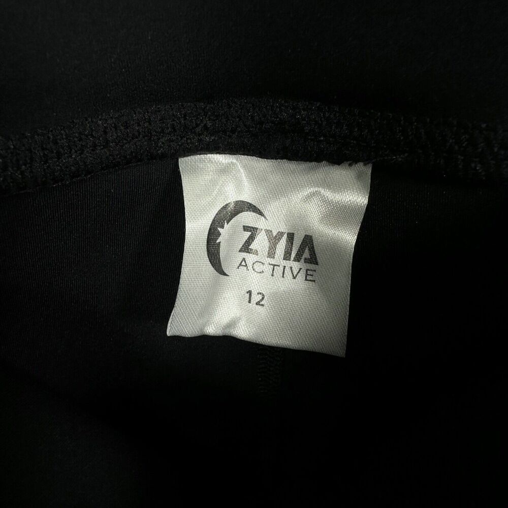 Zyia Active Pink Rainbow Luxe Ribbon Leggings Black 7/8 Size‎ 12 Glitter Stripe - Picture 9 of 10